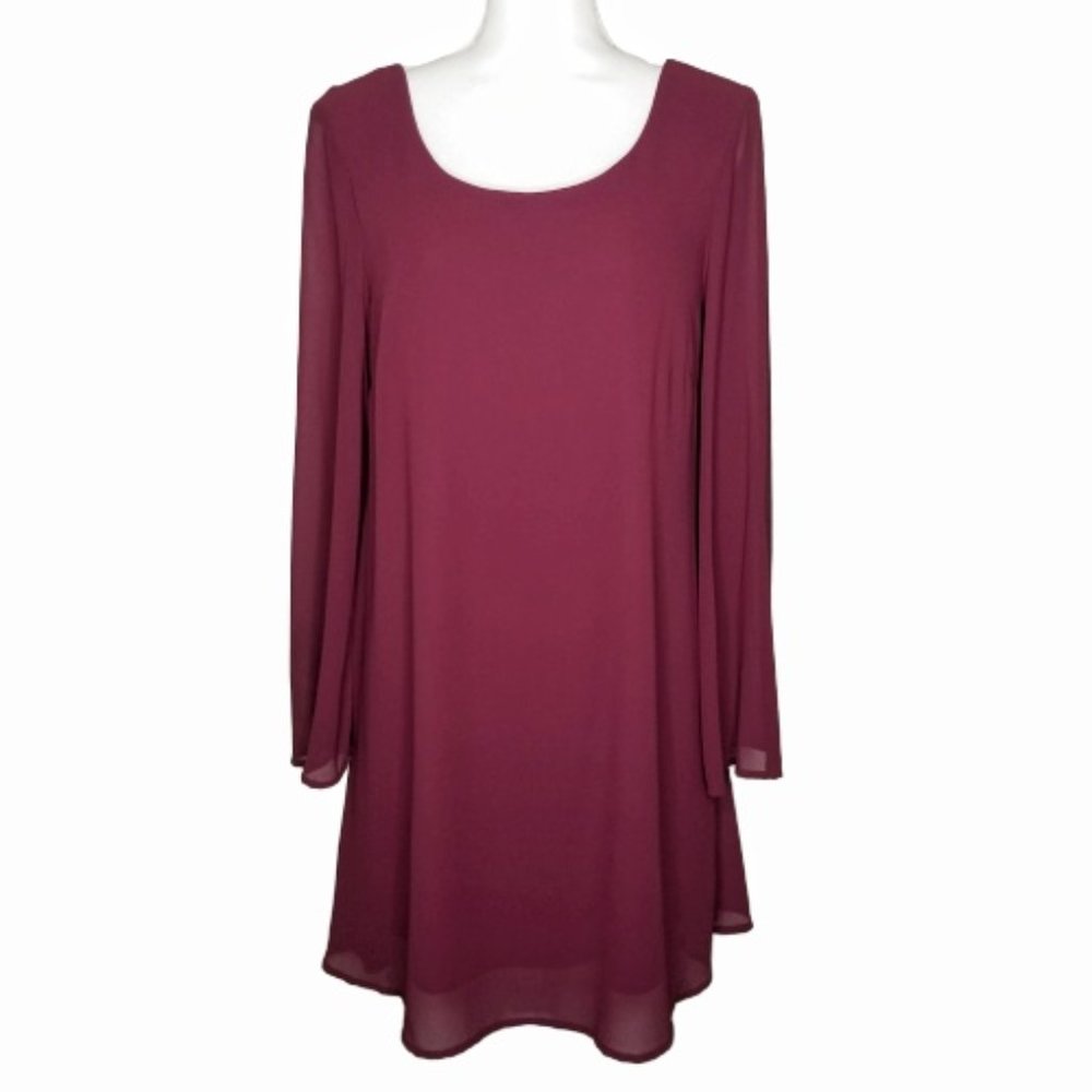 PICK 3 FOR $20 J. Roberts Sz M Boho Long Sleeve Shirt Top Strappy Back Maroon